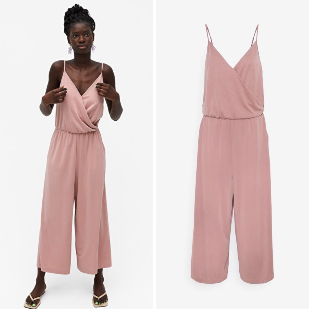 Monki Super-soft Wrap Jumpsuit in light pink 🪷 Size L 🪷